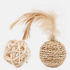Bola Sisal interactiva con plumas para gatos