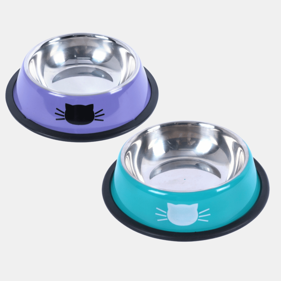 Cuenco de acero inoxidable para gatos