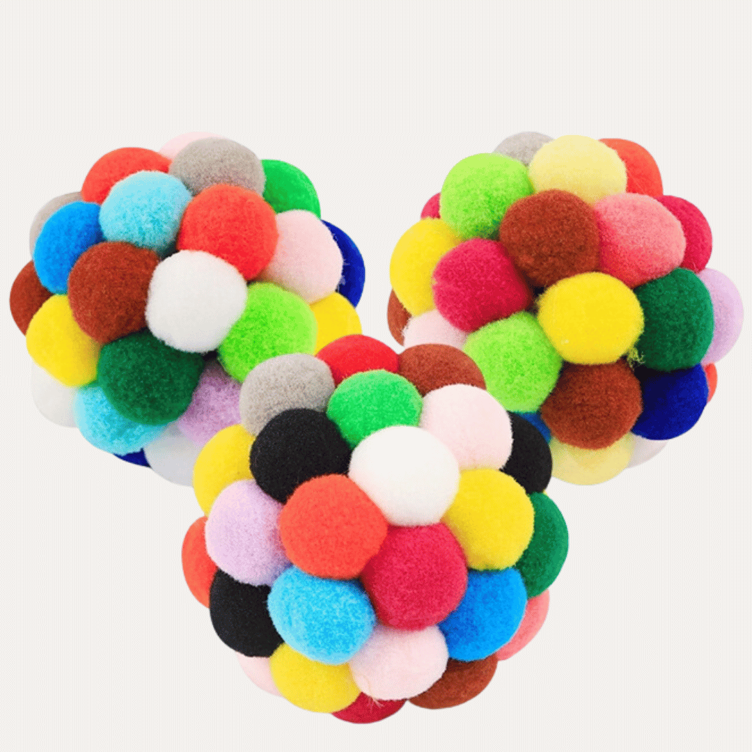 Bola Pompom interactiva para perros y gatos