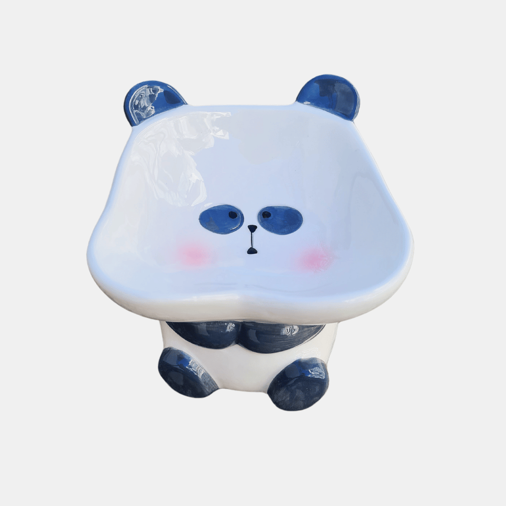 Cuenco elevado de cerámica “Panda” para perros y gatos