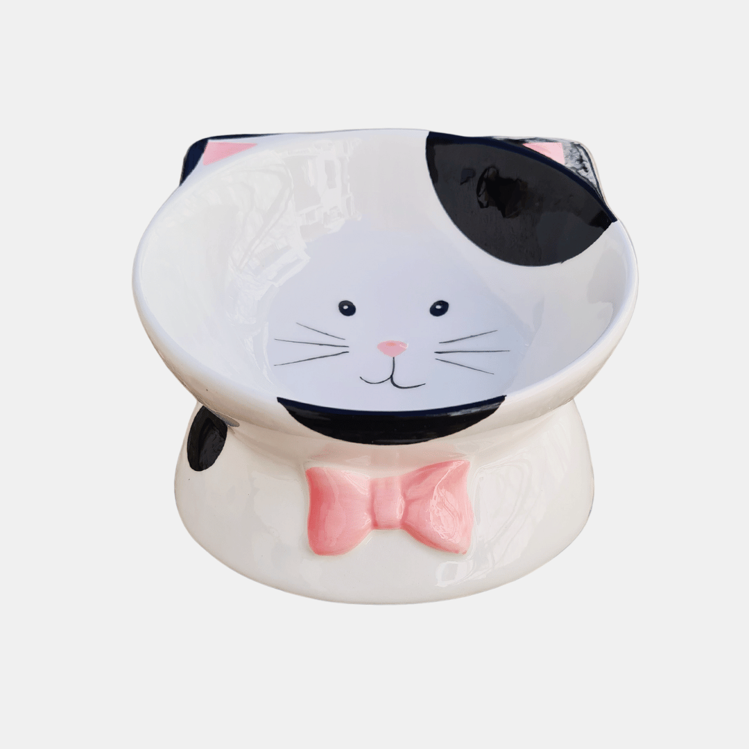 Cuenco elevado de cerámica Gato