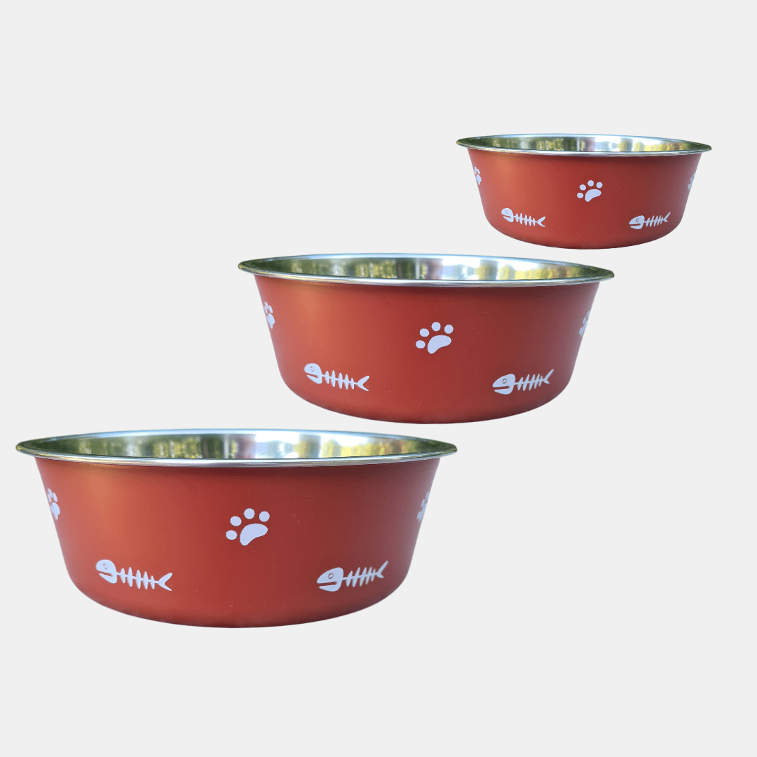 Cuenco Huellas de acero inoxidable para perros y gatos