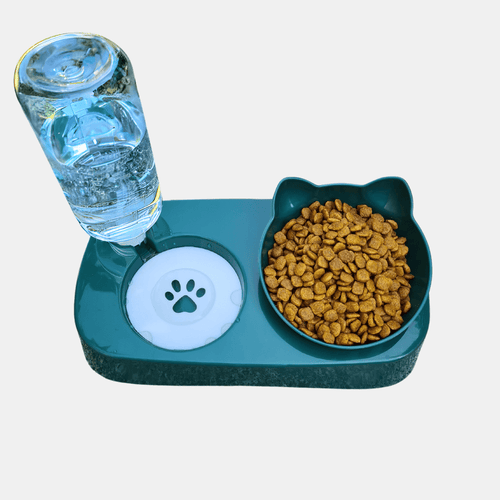 2 en 1 comedero y bebedero automático con orejitas para gatos