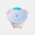 Comedero elevado de cerámica con diseño de alpaca