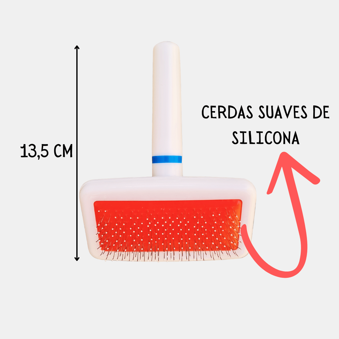 Cepillo con cerdas de silicona para perros y gatos