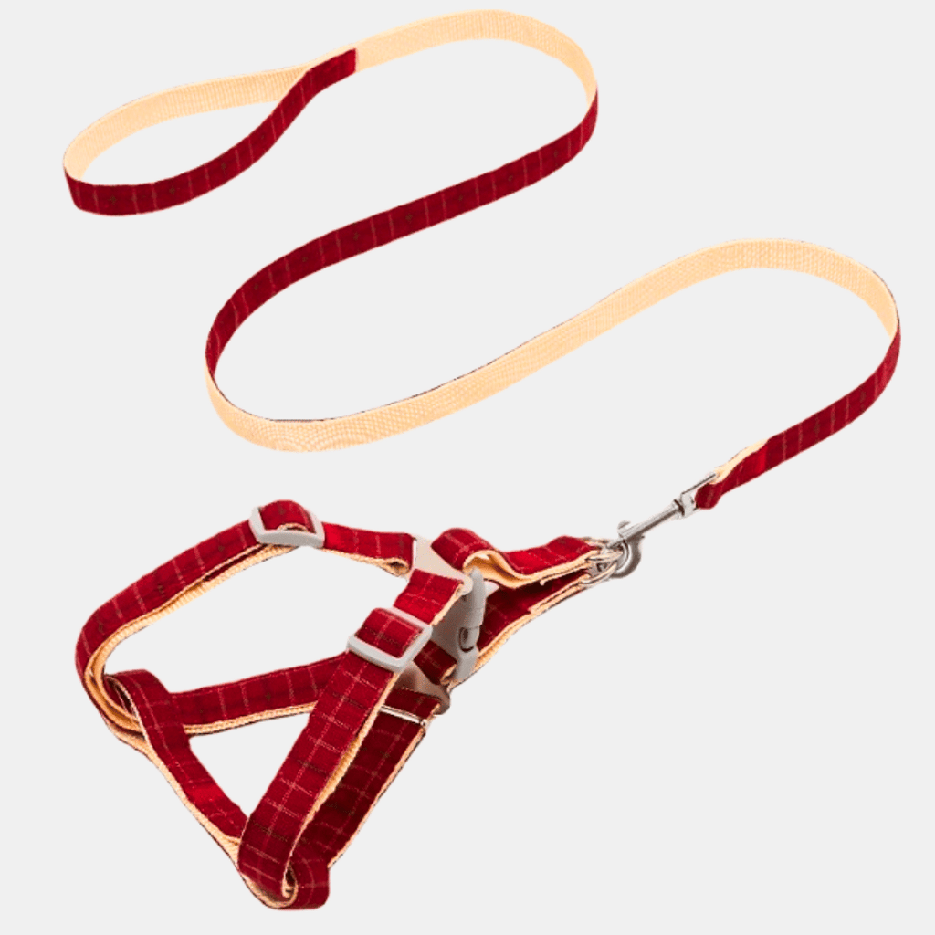 Conjunto Cuadros arnés + correa para perros