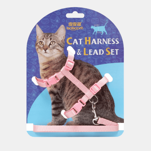 Arnés para gatos ajustable con correa a juego