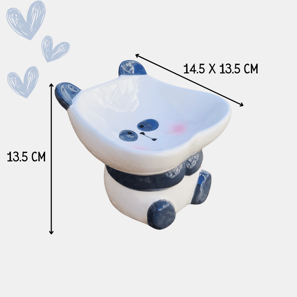 Cuenco elevado de cerámica “Panda” para perros y gatos