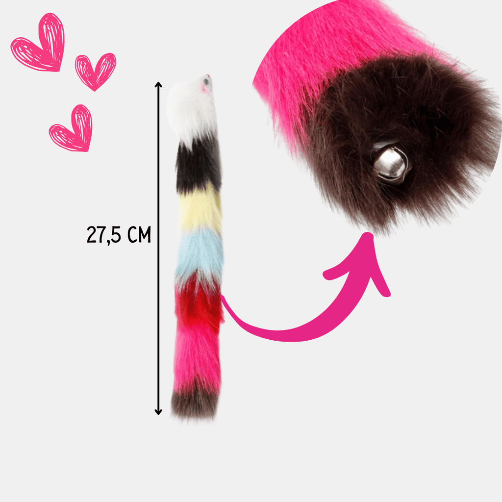 Ratón Alargado de Felpa Tipo Varita para Gatos