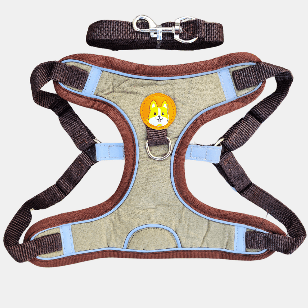 Arnés de Gamuza con Correa Reflectante para Perros