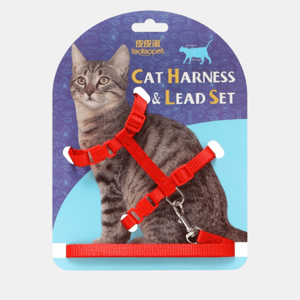 Arnés para gatos ajustable con correa a juego