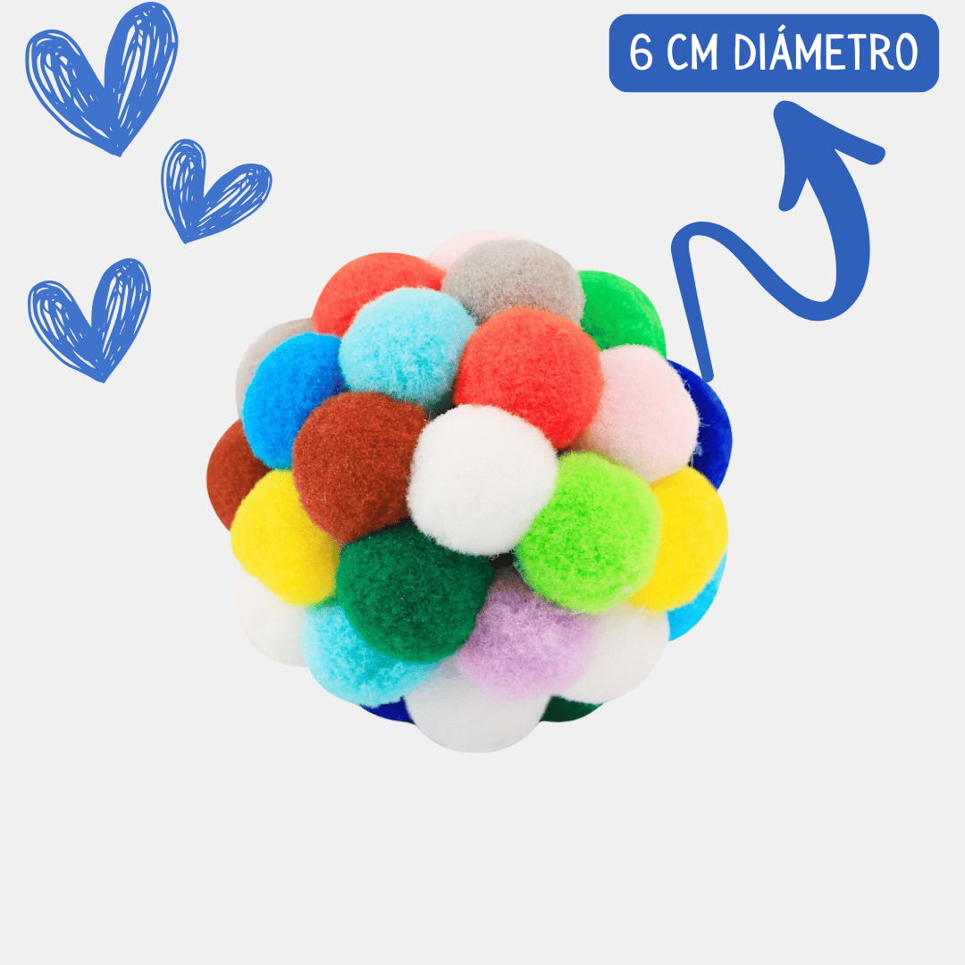 Bola Pompom interactiva para perros y gatos
