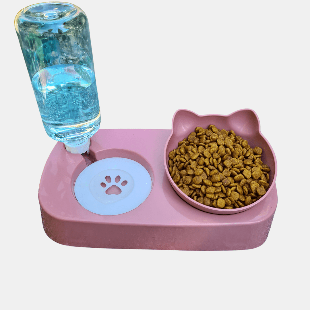 2 en 1 comedero y bebedero automático con orejitas para gatos