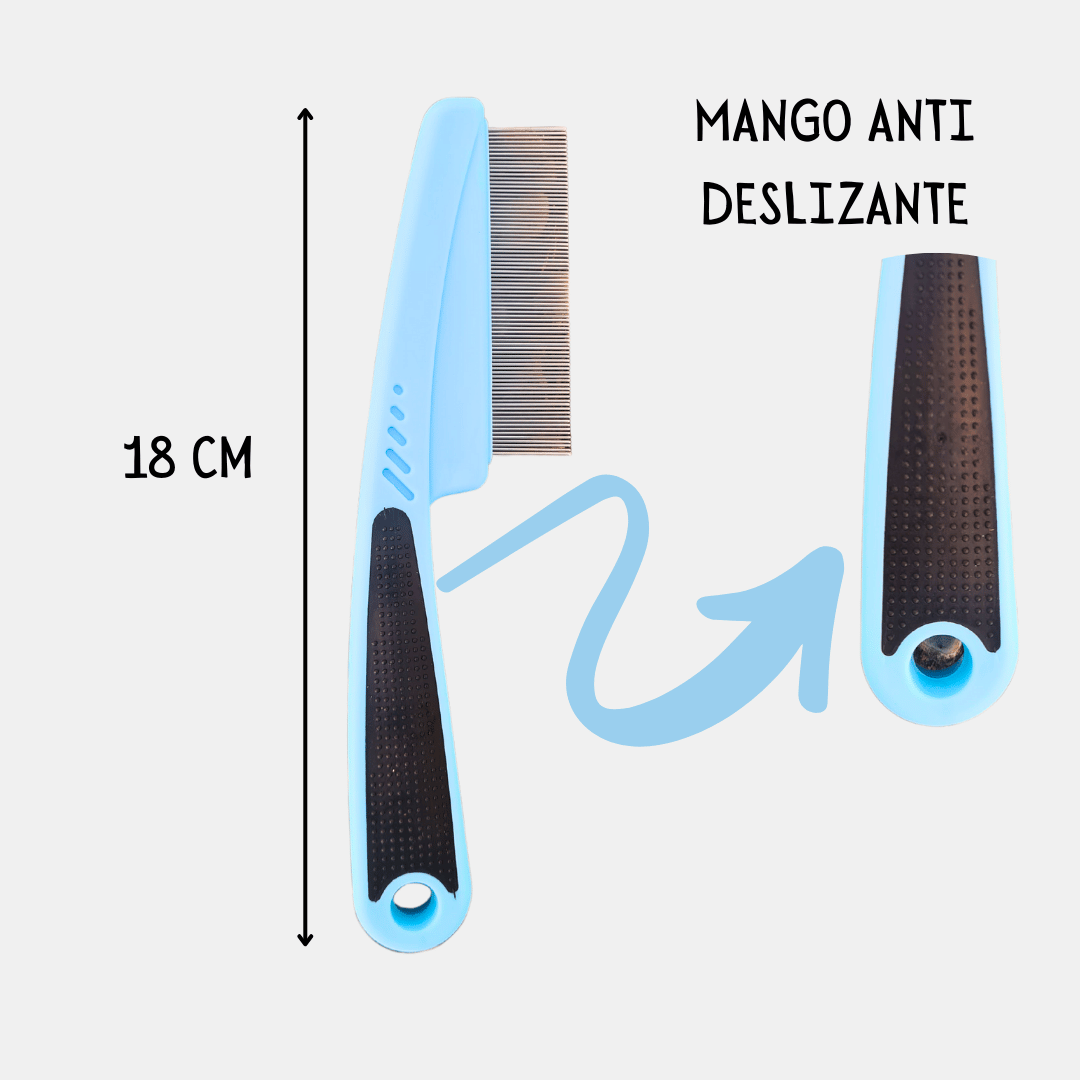 Peine con mango anti deslizante para perros y gatos