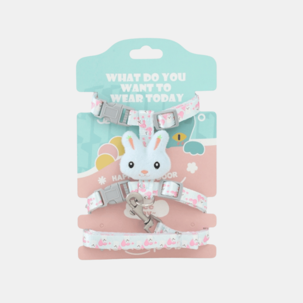 Arnés Rabbit para gatos ajustable de nylon con correa a juego