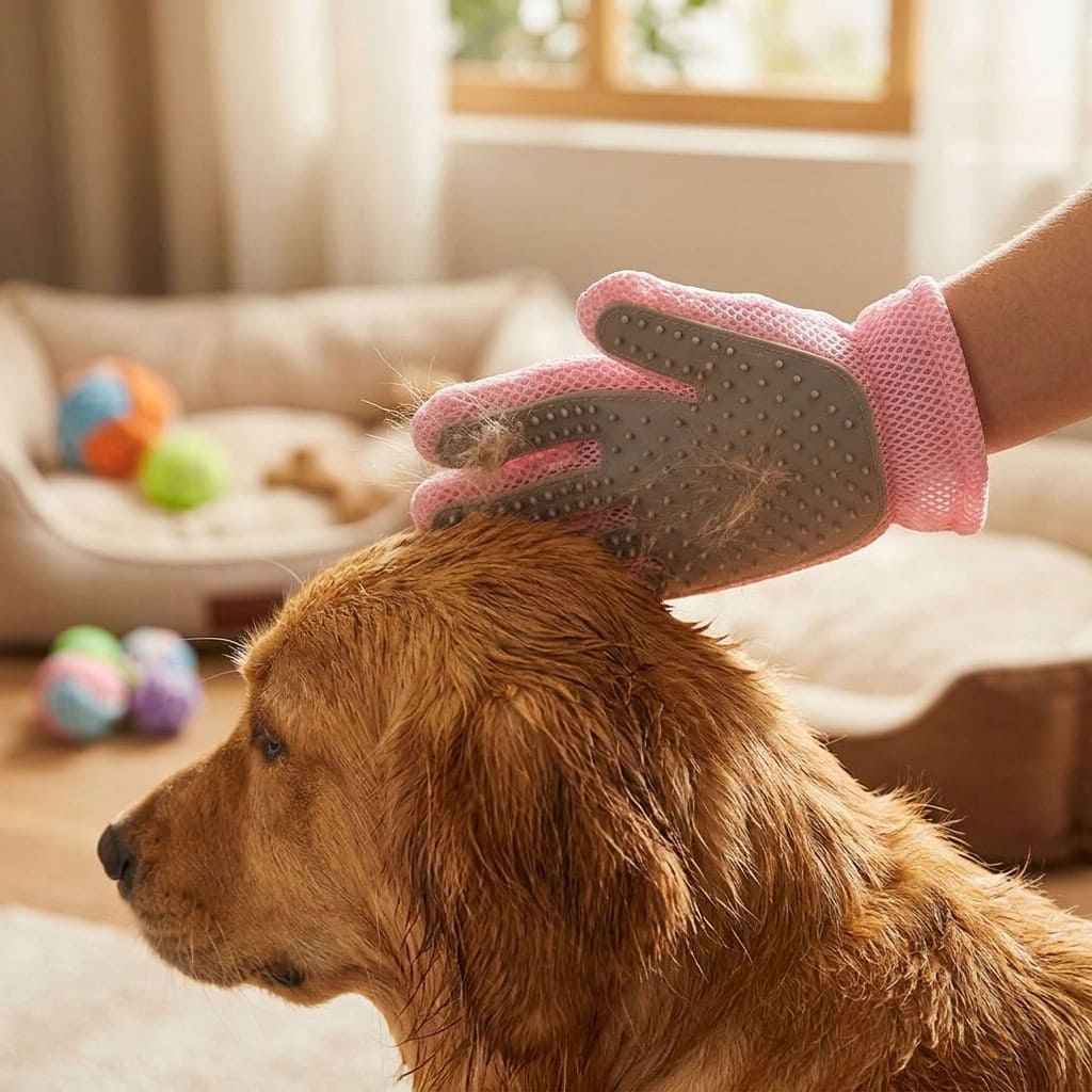 Guante quitapelos de silicona para perros y gatos, pack de 2