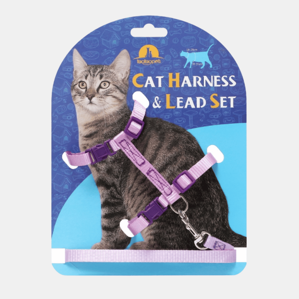 Arnés para gatos ajustable con correa a juego