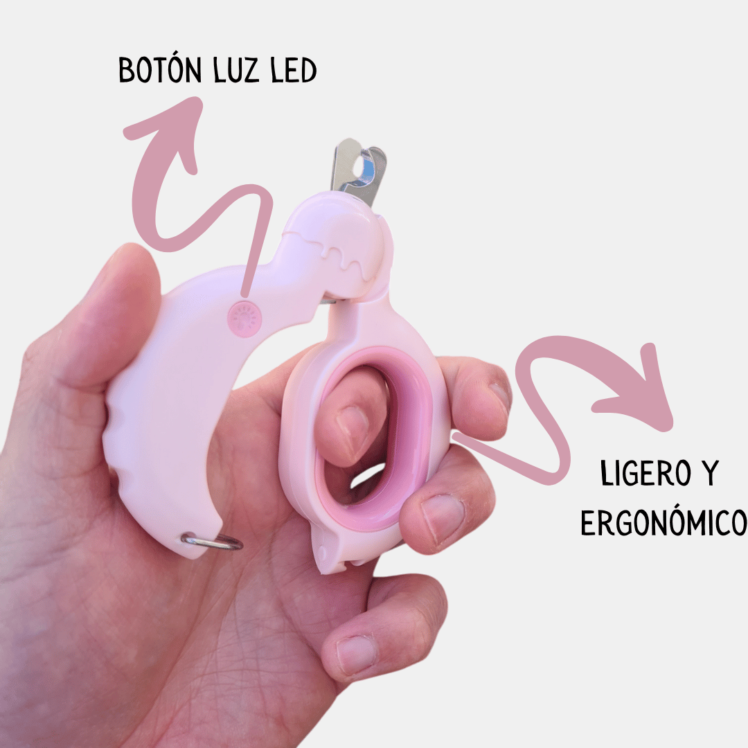 Cortauñas Donut con luz LED para perros y gatos