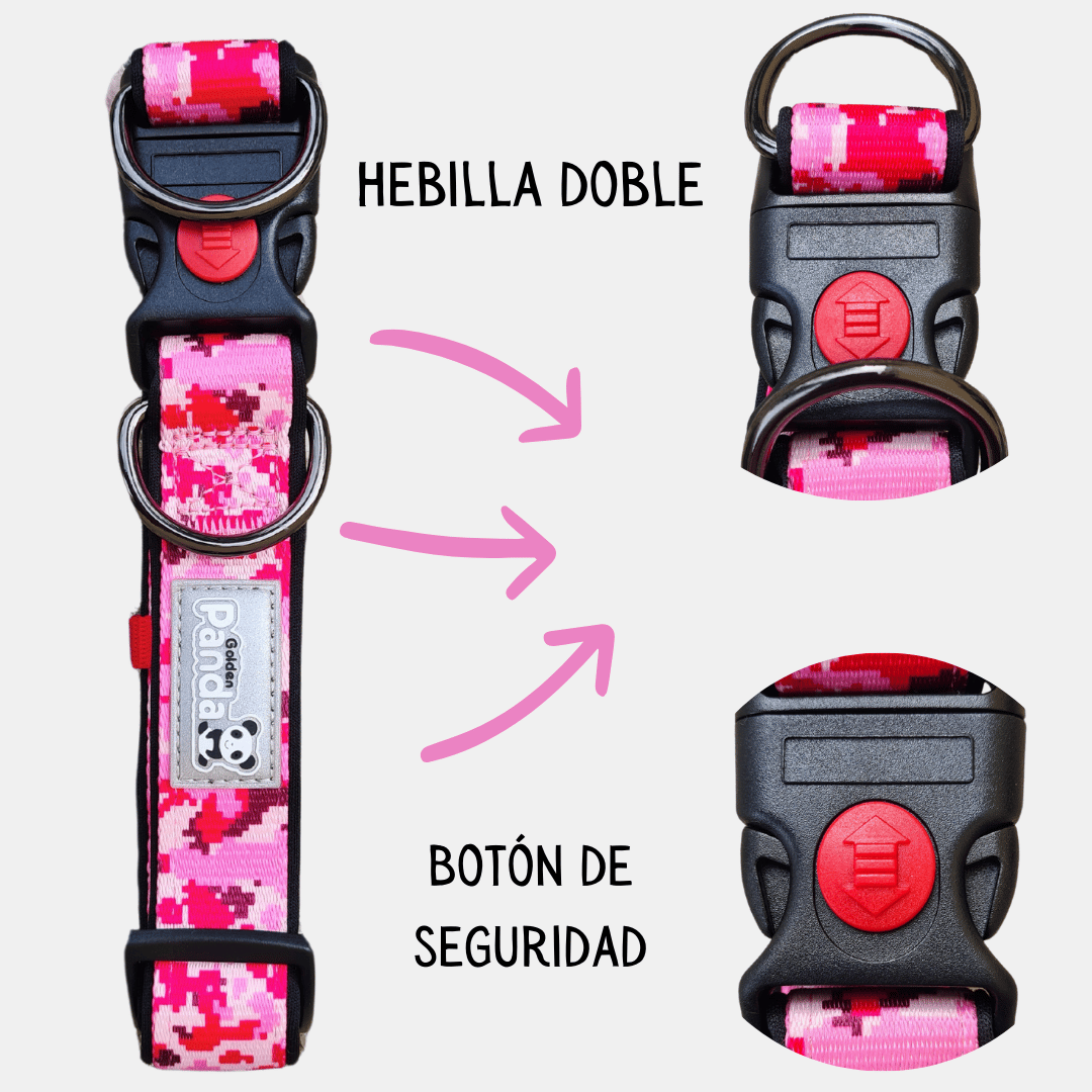 Collar Camuflaje con doble hebilla para perros