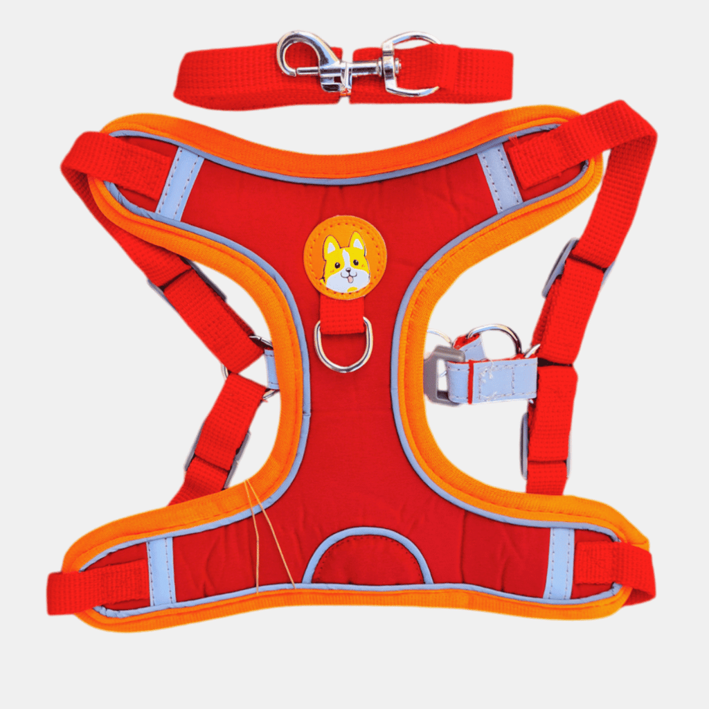 Arnés de Gamuza con Correa Reflectante para Perros