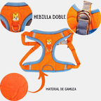 Arnés de Gamuza con Correa Reflectante para Perros