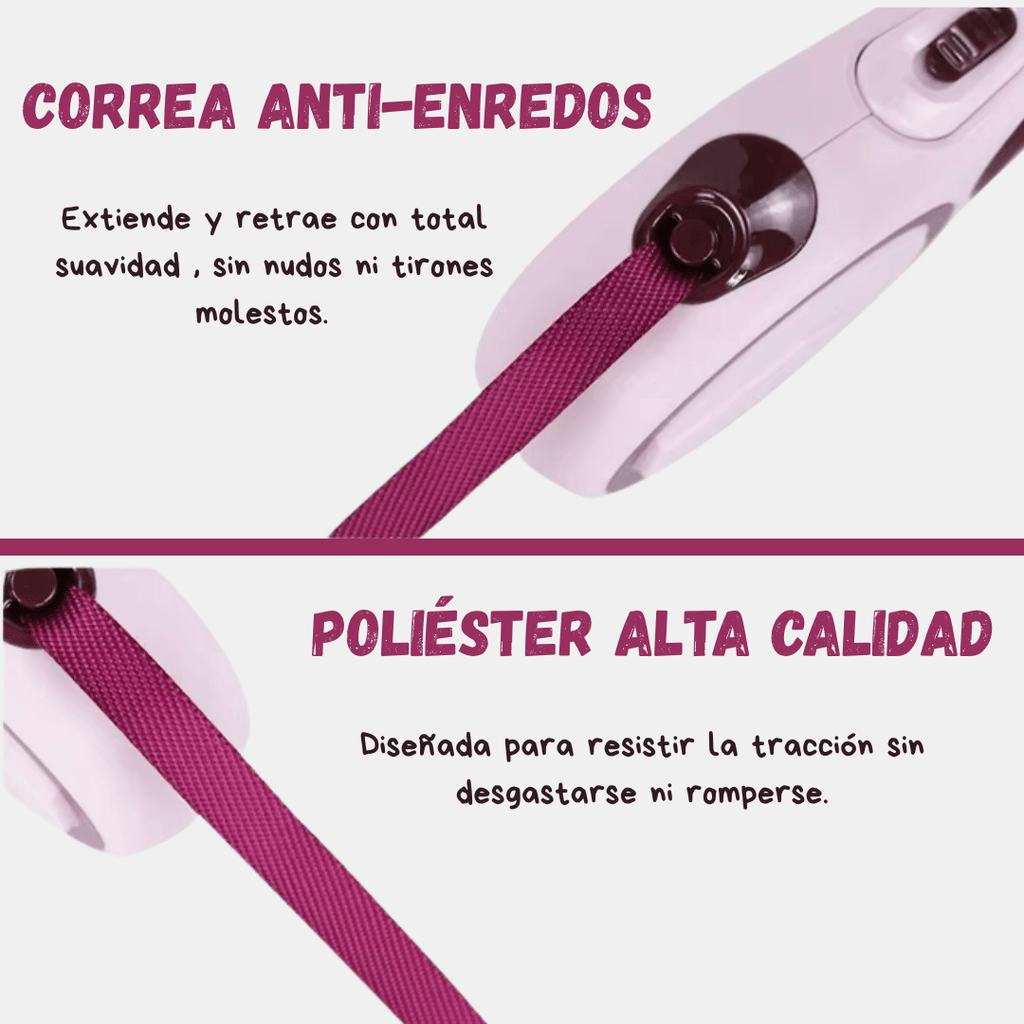 Correa extensible premium para perros y gatos 3 y 5 M