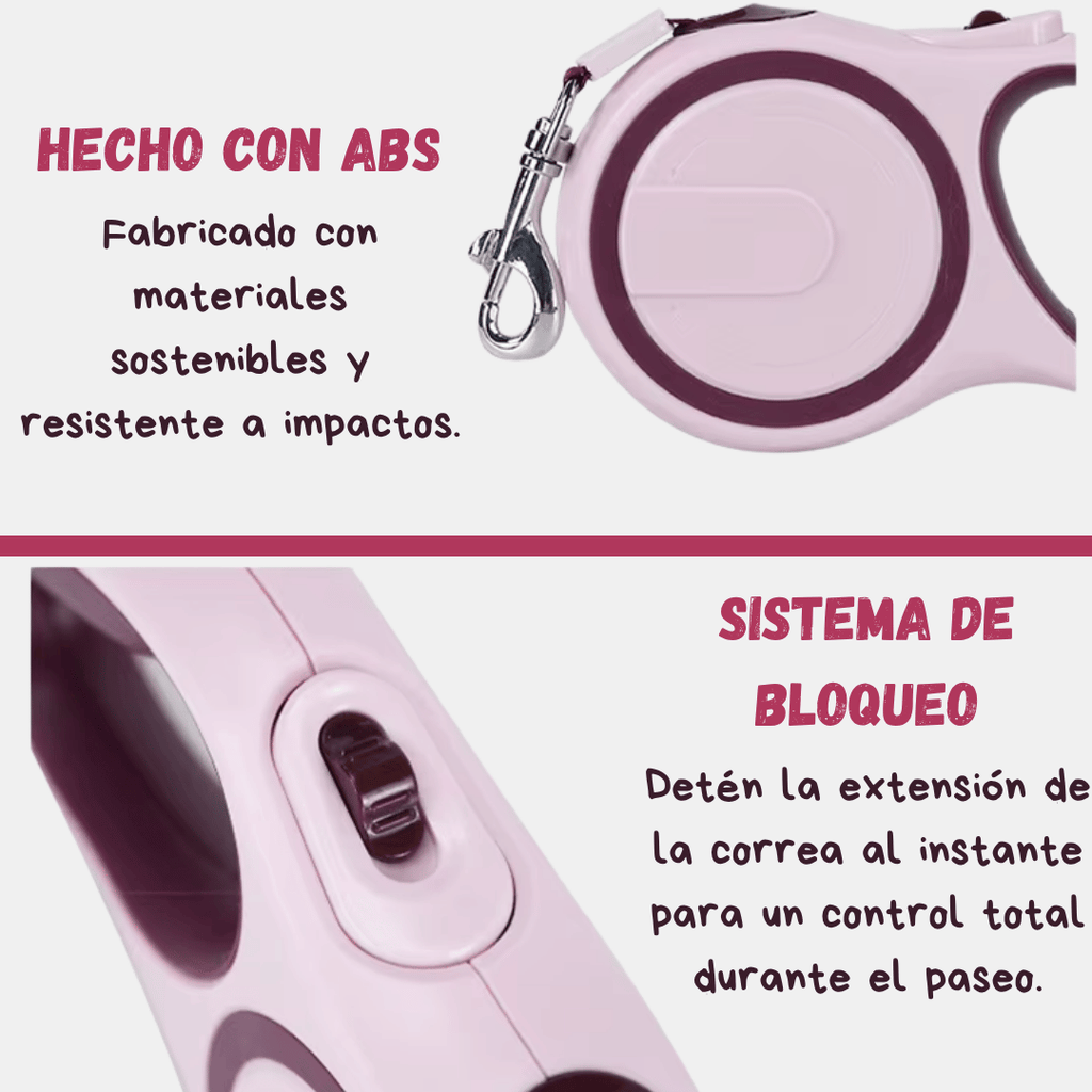 Correa extensible premium para perros y gatos 3 y 5 M