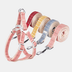 Conjunto Cuadros arnés + correa para perros